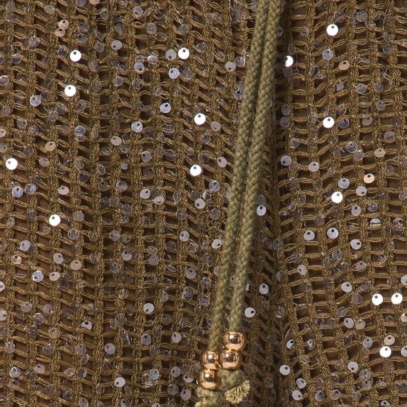Olive Green Boho Women's Resort Knit with sequin pants - Picture 6 of 6